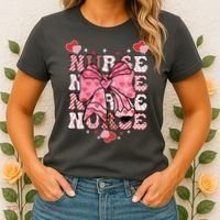 Cute Retro Valentines Day Nurse Heart Ribbon Women's T-Shirt thumb 2