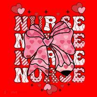 Cute Retro Valentines Day Nurse Heart Ribbon Santa Hat thumb 1
