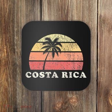 Costa Rica Vintage 70s Retro Throwback Design Coaster