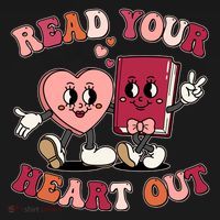 Cute Retro Valentine Read Your Heart Out Book Lover Reading Fan Coaster thumb 2