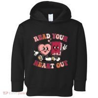 Cute Retro Valentine Read Your Heart Out Book Lover Reading Fan Toddler Hoodie thumb 0