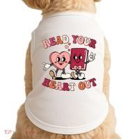 Cute Retro Valentine Read Your Heart Out Book Lover Reading Fan Doggie Tank thumb 0
