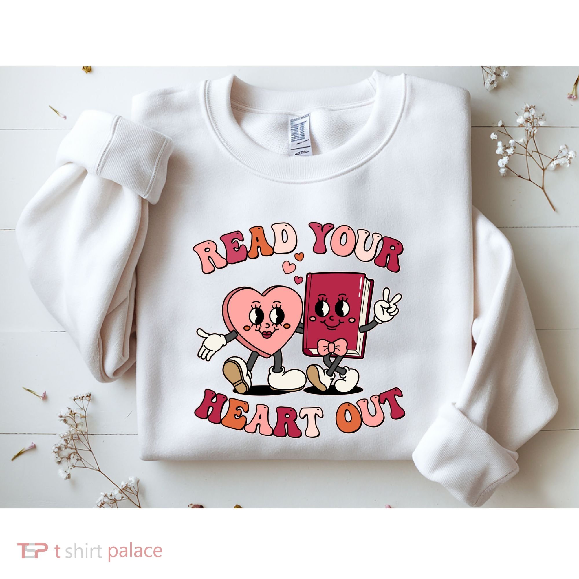 Cute Retro Valentine Read Your Heart Out Book Lover Reading Fan Sweatshirt