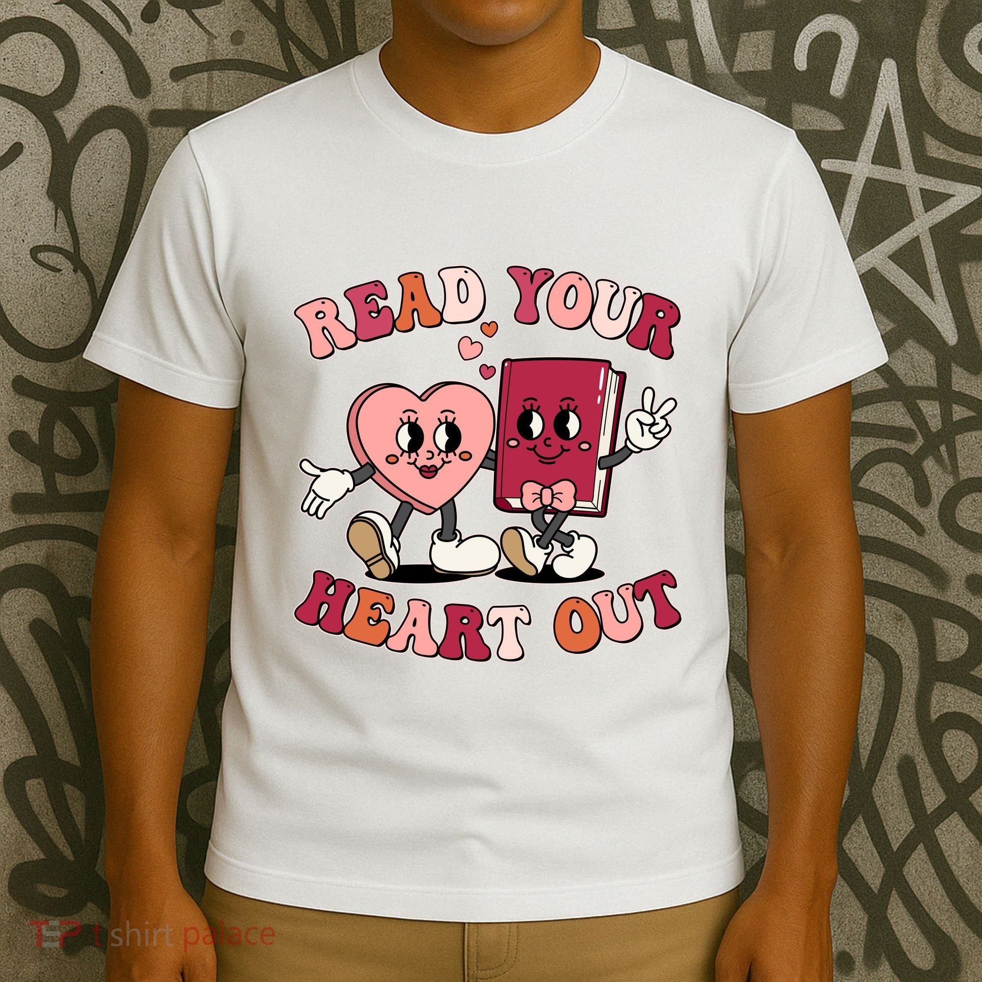 Cute Retro Valentine Read Your Heart Out Book Lover Reading Fan T-Shirt