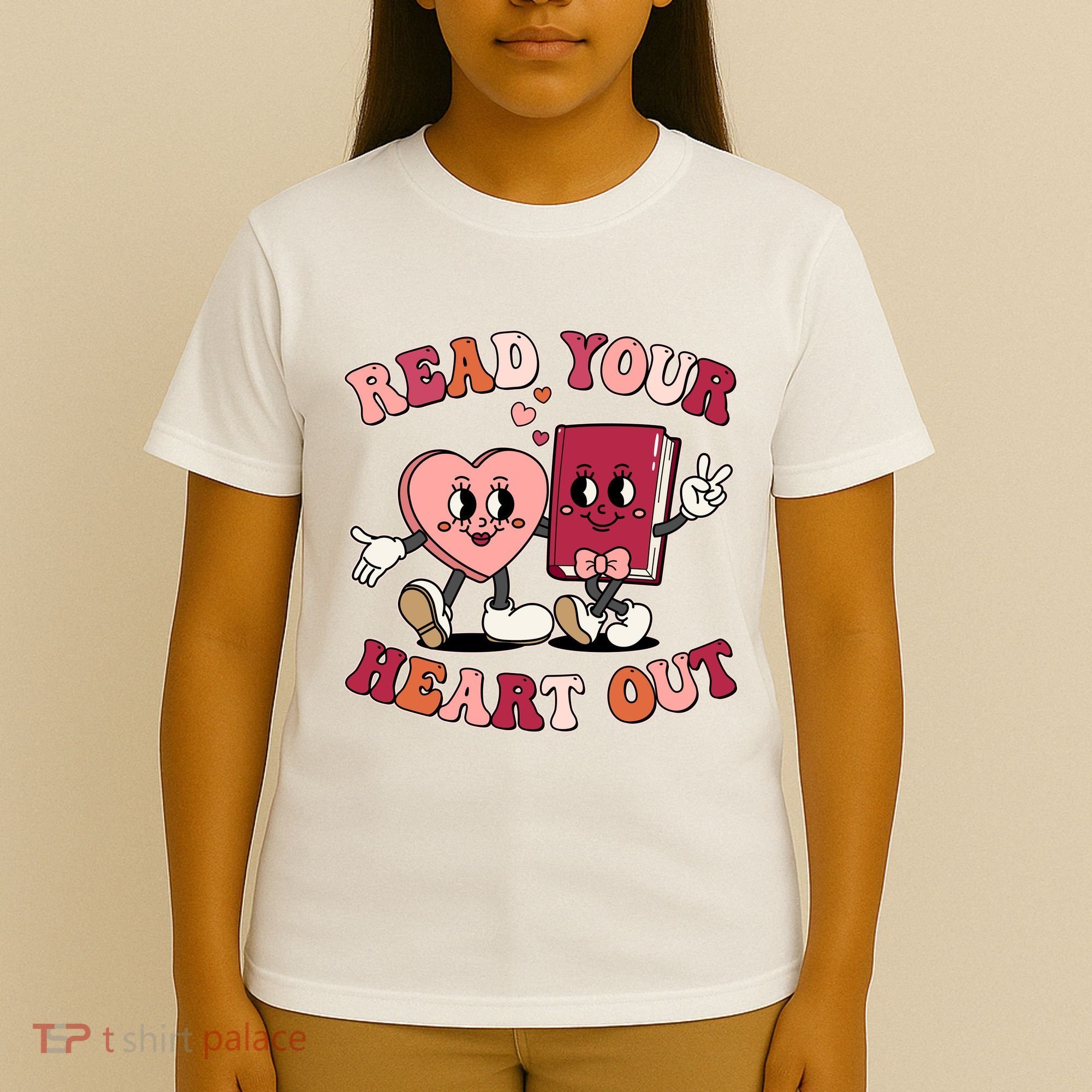 Cute Retro Valentine Read Your Heart Out Book Lover Reading Fan T-Shirt