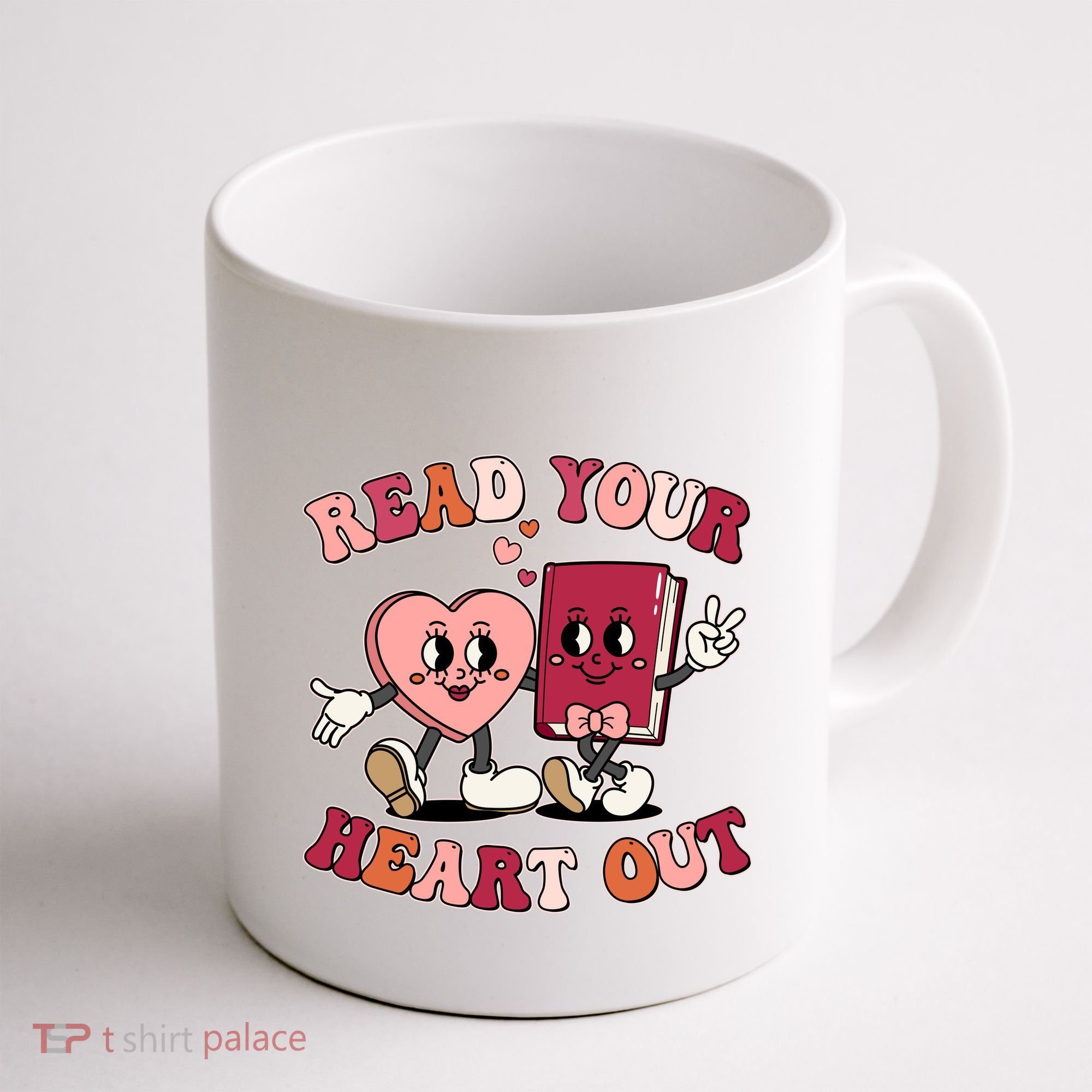 Cute Retro Valentine Read Your Heart Out Book Lover Reading Fan Coffee Mug