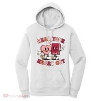 Cute Retro Valentine Read Your Heart Out Book Lover Reading Fan Women's Hoodie thumb 0