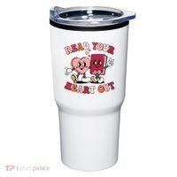 Cute Retro Valentine Read Your Heart Out Book Lover Reading Fan Tumbler thumb 0