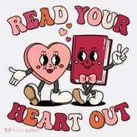 Cute Retro Valentine Read Your Heart Out Book Lover Reading Fan Mousepad thumb 1