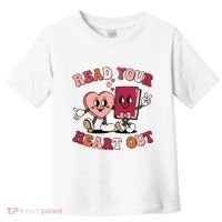 Cute Retro Valentine Read Your Heart Out Book Lover Reading Fan Toddler T-Shirt thumb 0