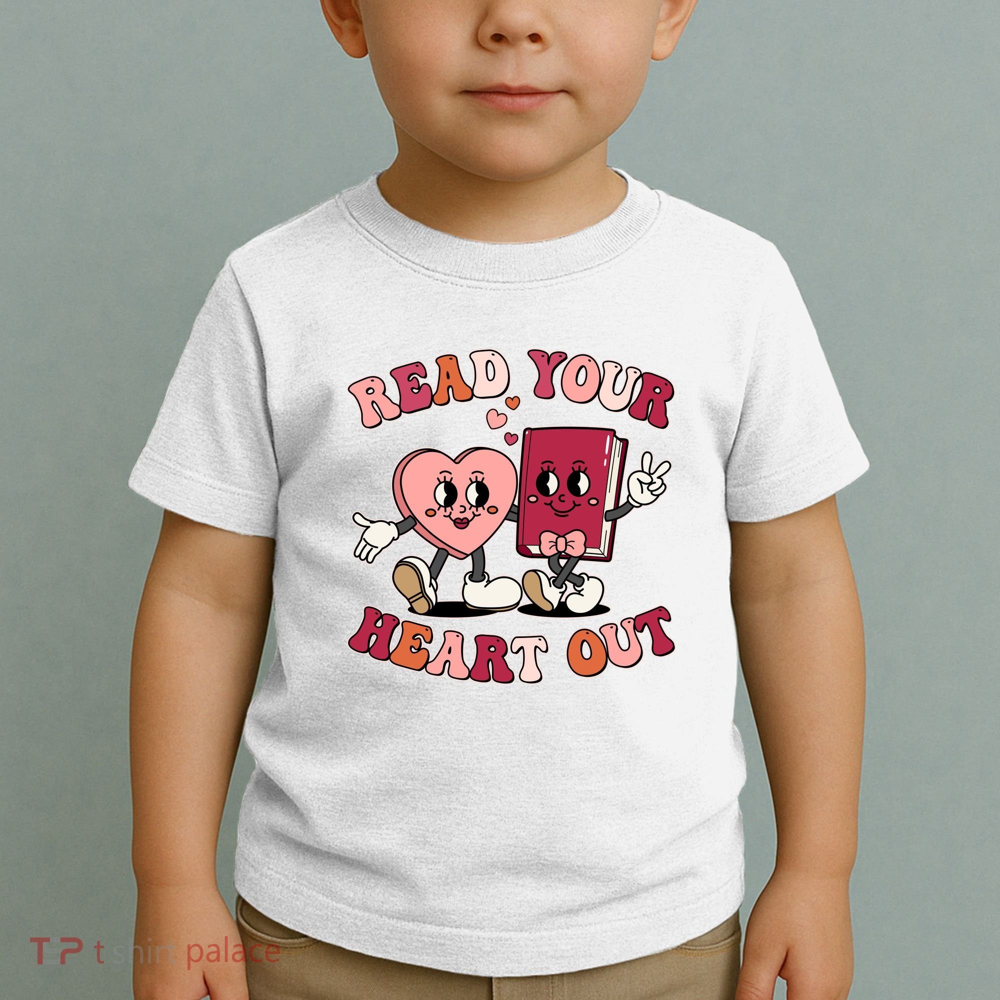 Cute Retro Valentine Read Your Heart Out Book Lover Reading Fan Toddler T-Shirt