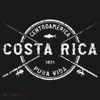 Costa Rica Vintage Crossed Fishing Rods T-Shirt thumb 7