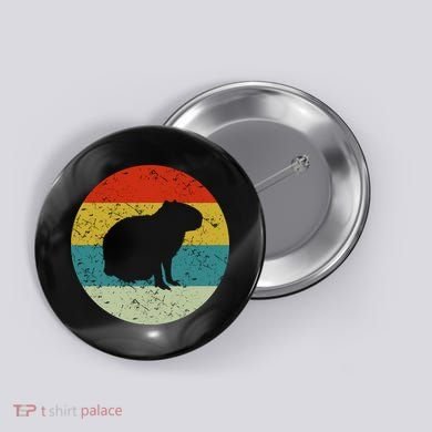 Capybara Retro Vintage Button