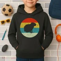 Capybara Retro Vintage Kids Hoodie thumb 2