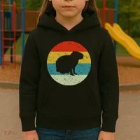 Capybara Retro Vintage Kids Hoodie thumb 3