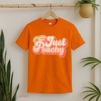 Cute Retro Vintage Just Peachy T-Shirt thumb 2