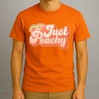 Cute Retro Vintage Just Peachy T-Shirt thumb 3