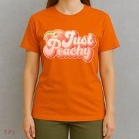 Cute Retro Vintage Just Peachy T-Shirt thumb 4