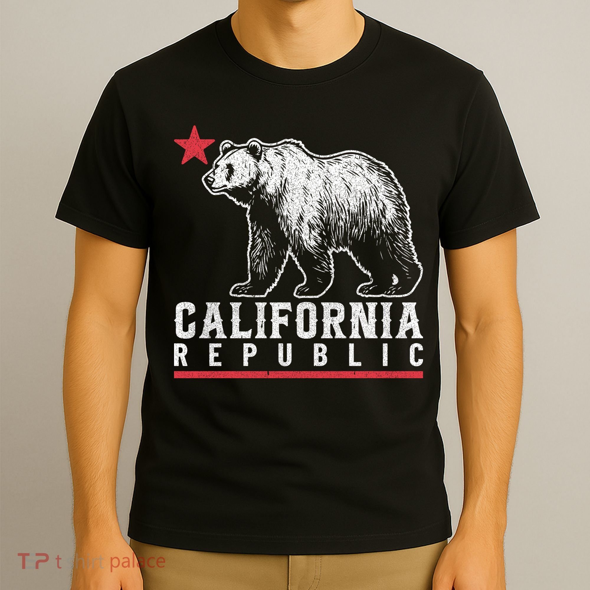 California Republic Vintage Cali Bear Star T-Shirt