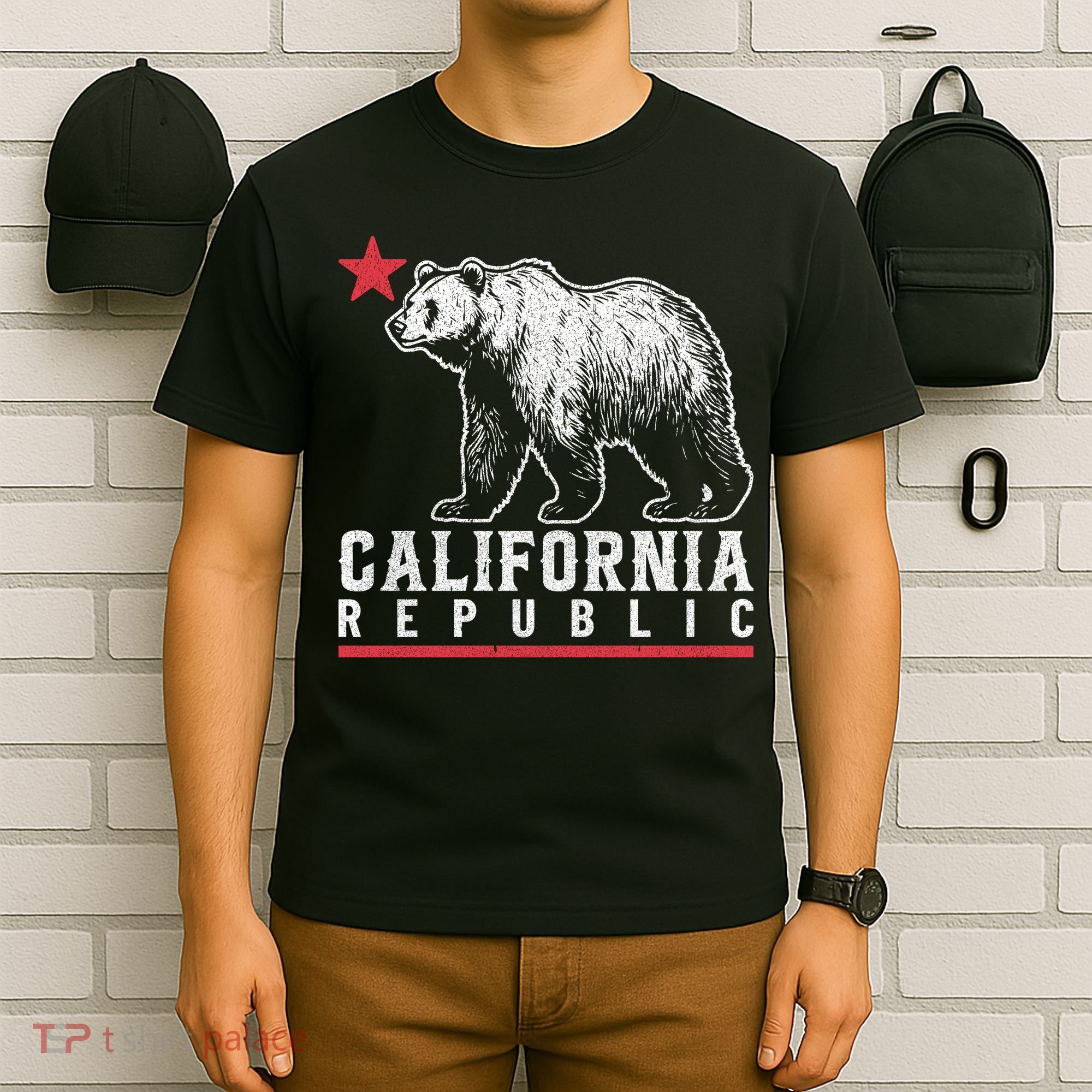 California Republic Vintage Cali Bear Star T-Shirt