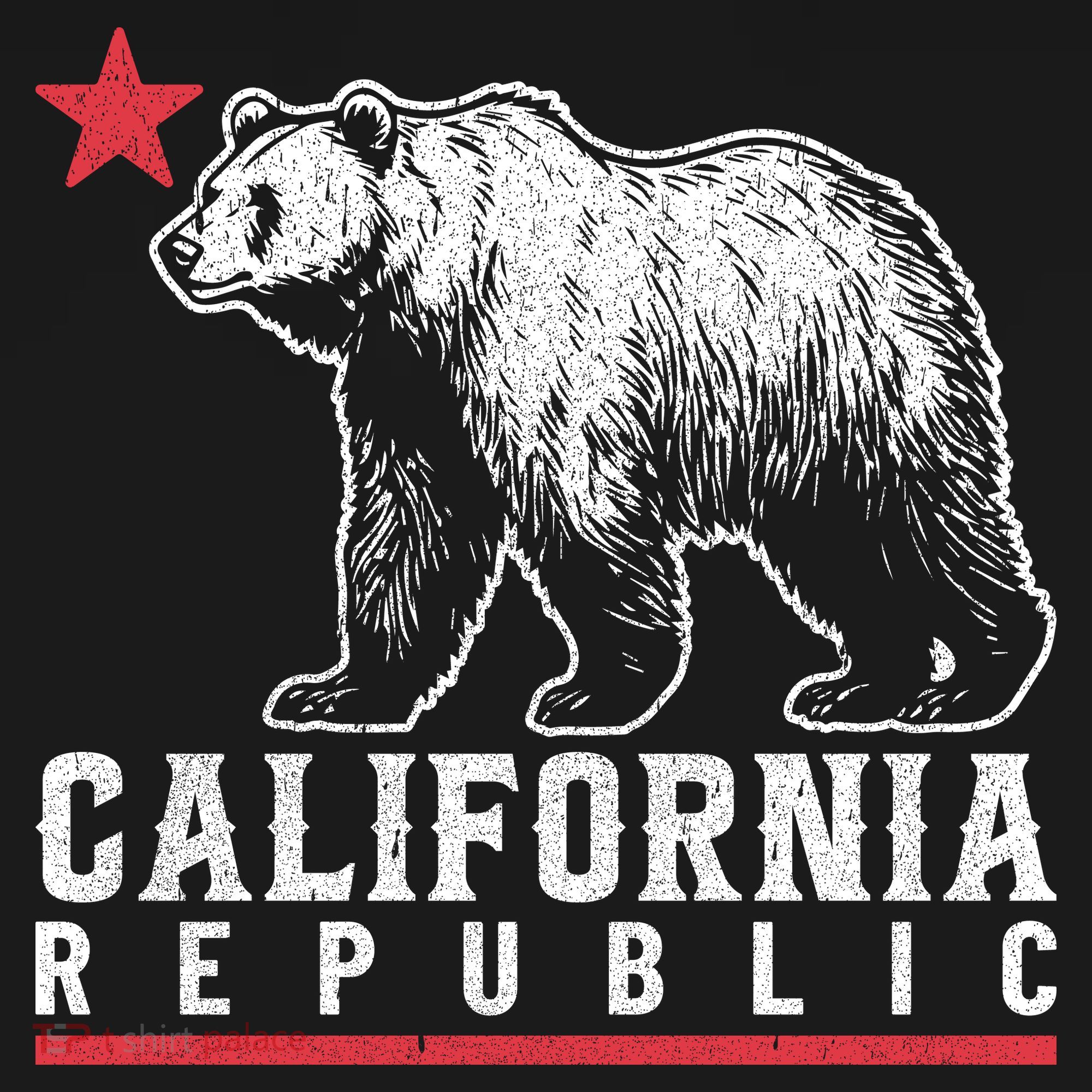 California Republic Vintage Cali Bear Star T-Shirt