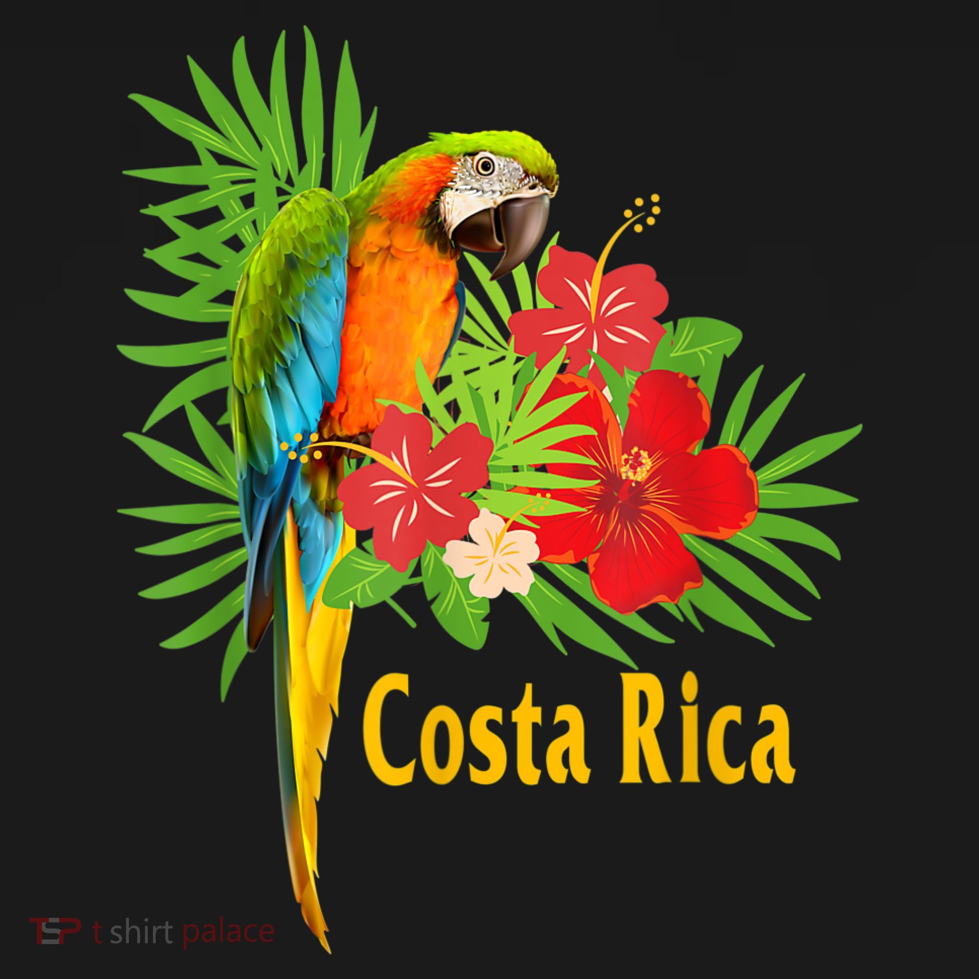 Costa Rica Vacation Parrot Tropical Flowers Women's Hoodie