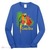 Costa Rica Vacation Parrot Tropical Flowers Long Sleeve Shirt thumb 0