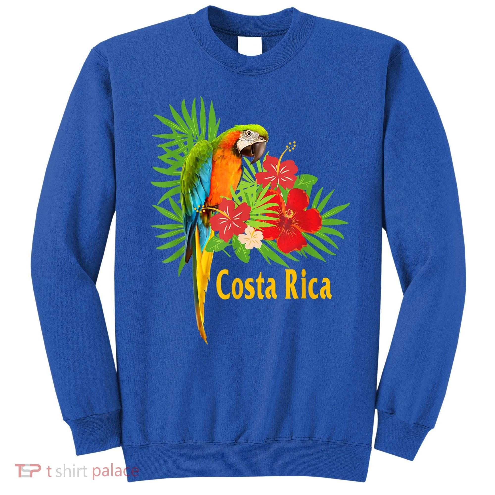 Costa Rica Vacation Parrot Tropical Flowers Sweatshirt