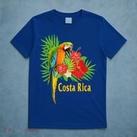 Costa Rica Vacation Parrot Tropical Flowers T-Shirt thumb 5