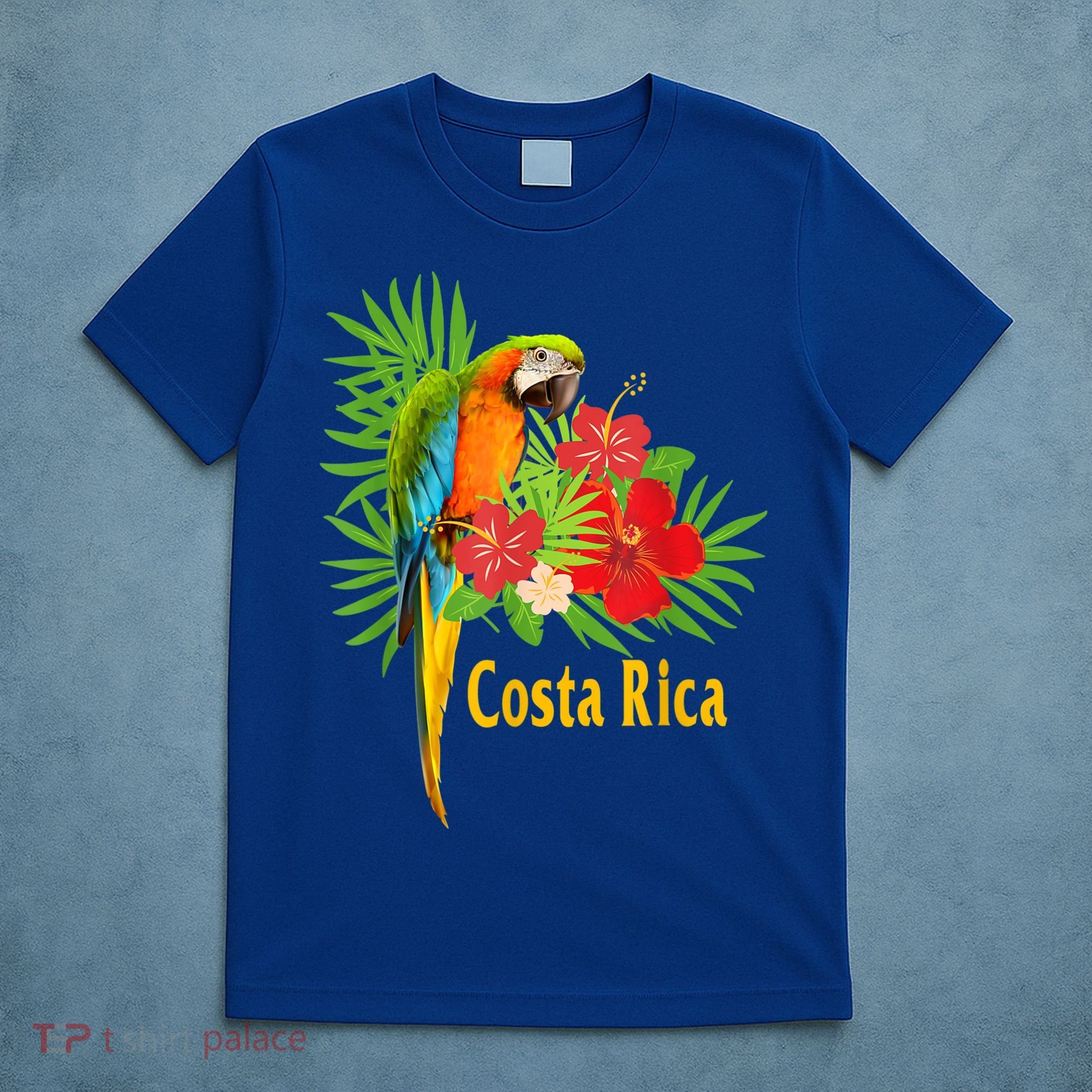Costa Rica Vacation Parrot Tropical Flowers T-Shirt