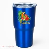 Costa Rica Vacation Parrot Tropical Flowers Tumbler thumb 0
