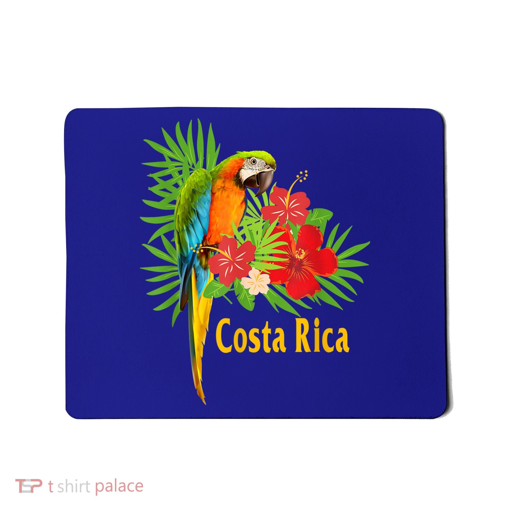 Costa Rica Vacation Parrot Tropical Flowers Mousepad