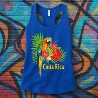 Costa Rica Vacation Parrot Tropical Flowers Women's Tank Top thumb 3
