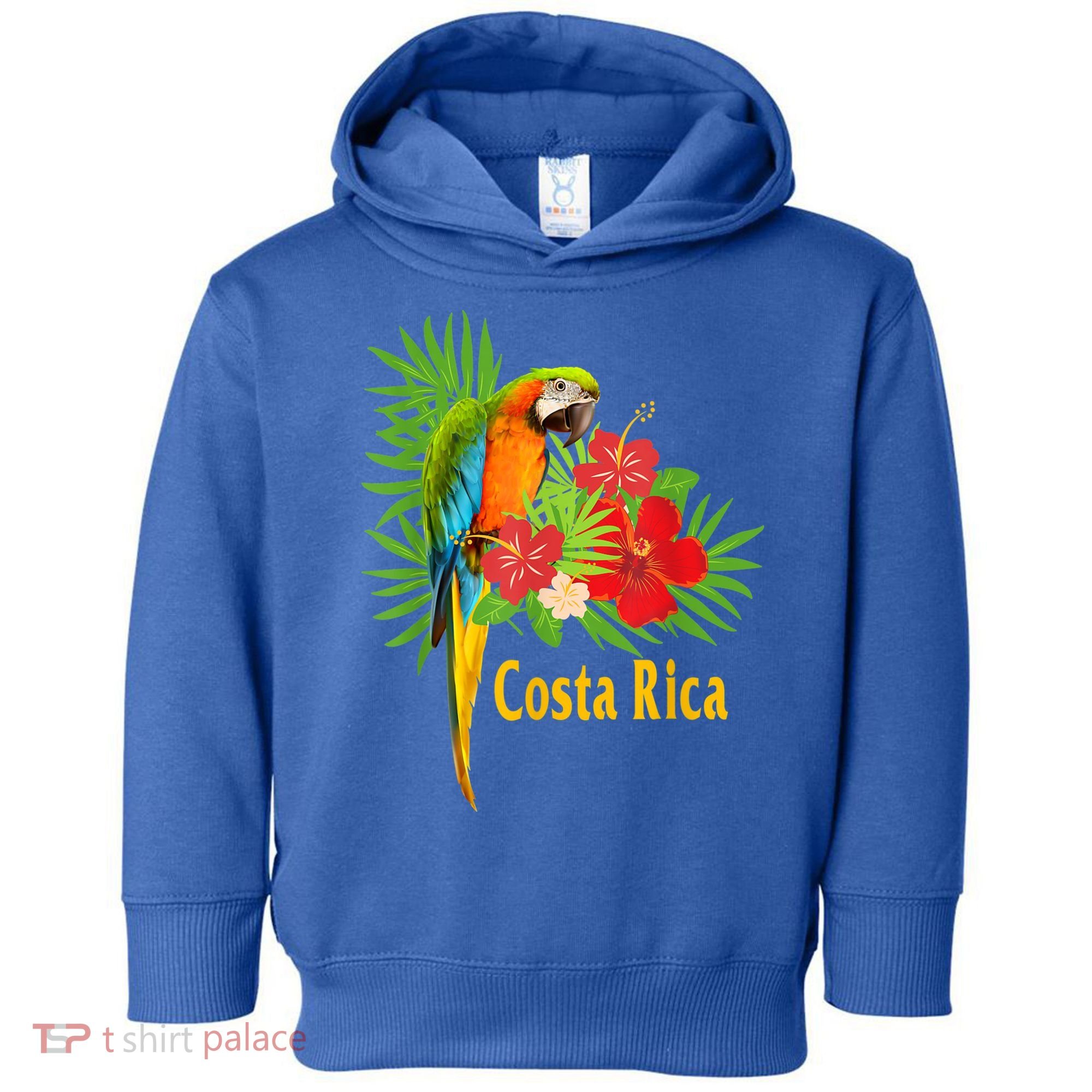 Costa Rica Vacation Parrot Tropical Flowers Toddler Hoodie