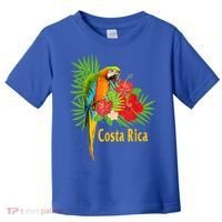 Costa Rica Vacation Parrot Tropical Flowers Toddler T-Shirt thumb 0