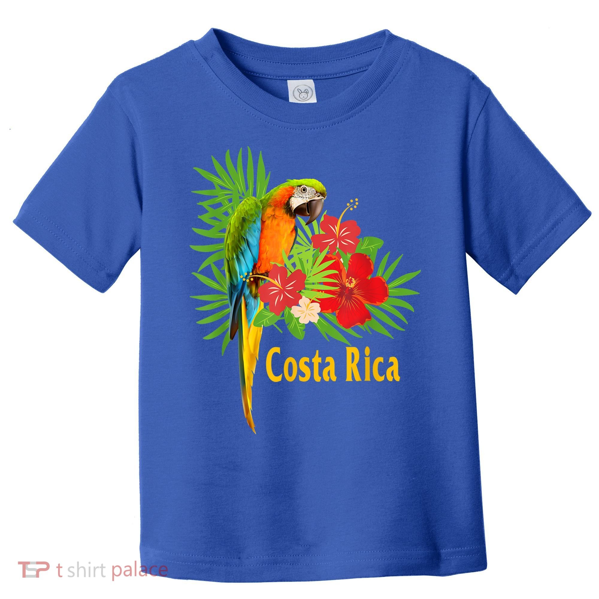 Costa Rica Vacation Parrot Tropical Flowers Toddler T-Shirt