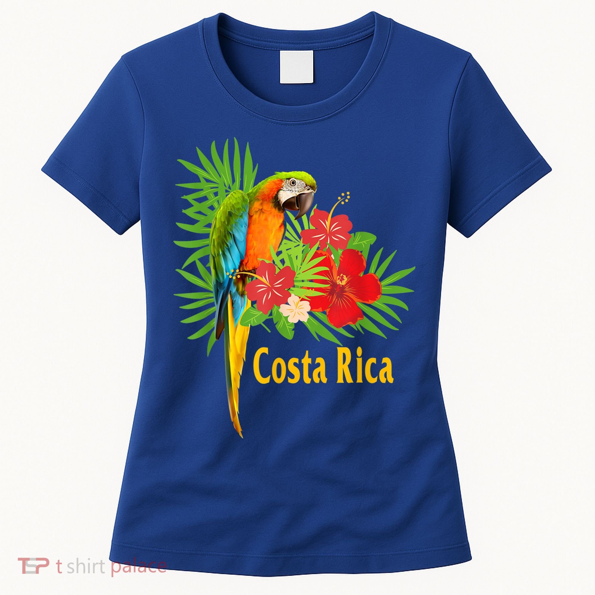 Costa Rica Vacation Parrot Tropical Flowers Women's T-Shirt