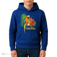 Costa Rica Vacation Parrot Tropical Flowers Kids Hoodie thumb 4