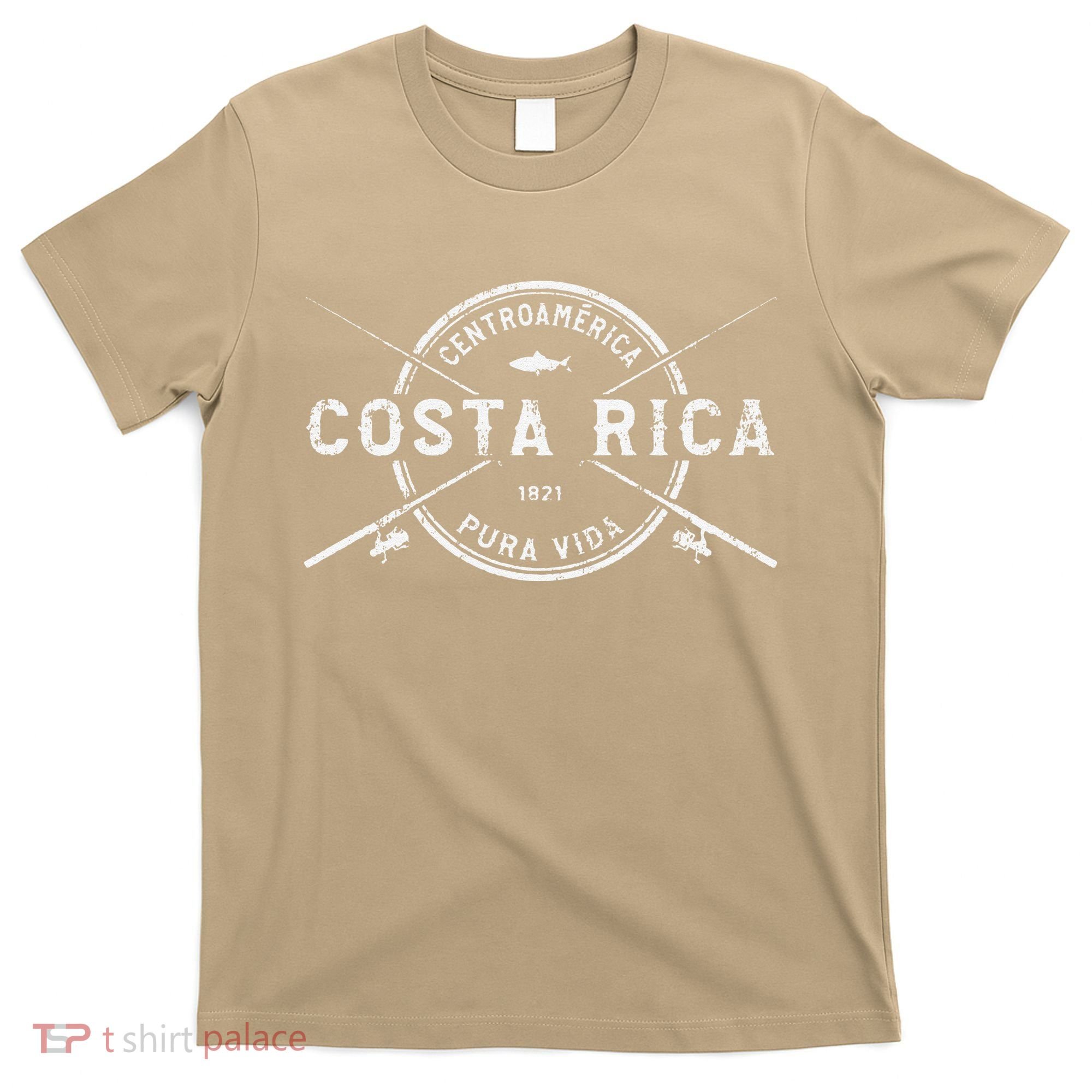 Costa Rica Vintage Crossed Fishing Rods T-Shirt