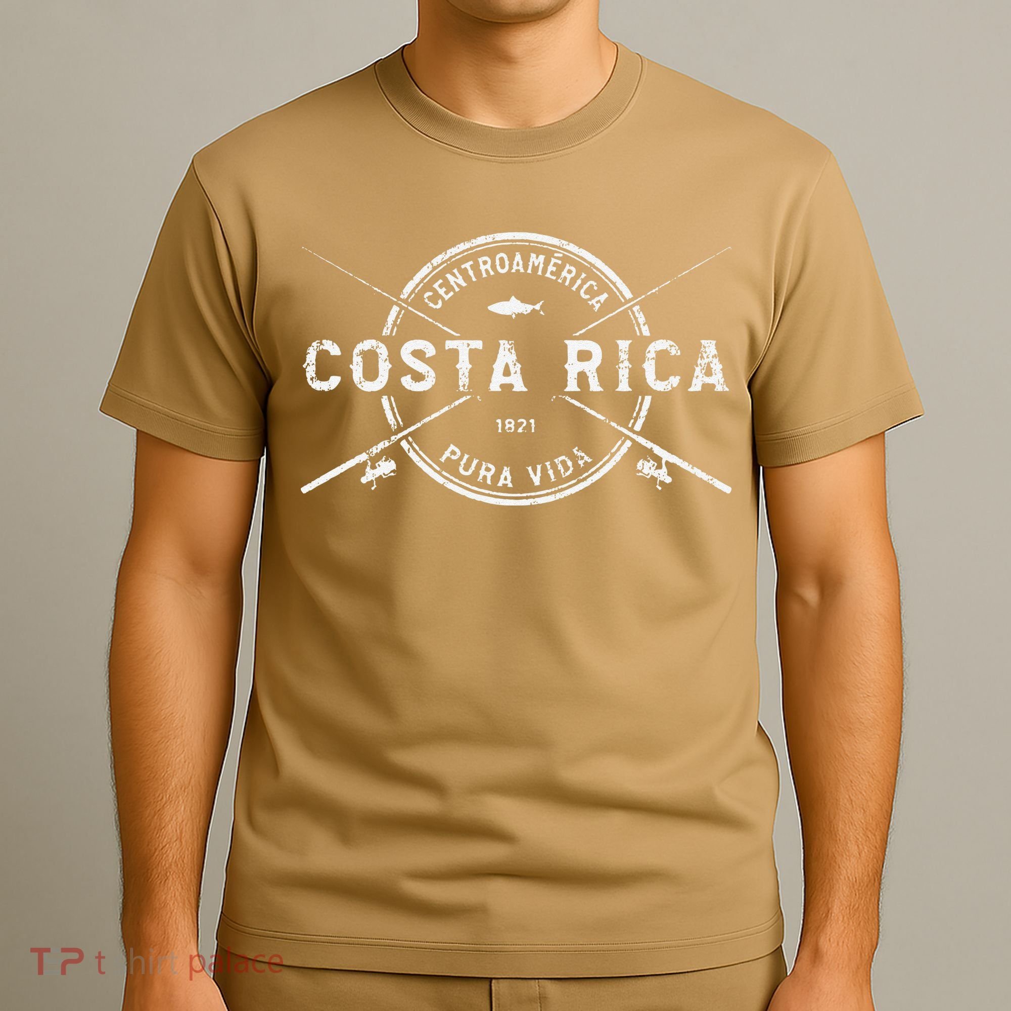 Costa Rica Vintage Crossed Fishing Rods T-Shirt
