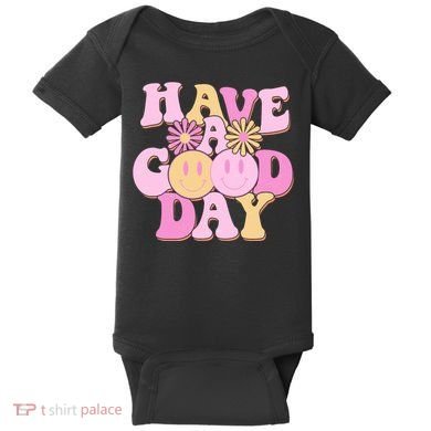 Cute Retro Vintage Hippy 60s Have A Good Day Baby Bodysuit