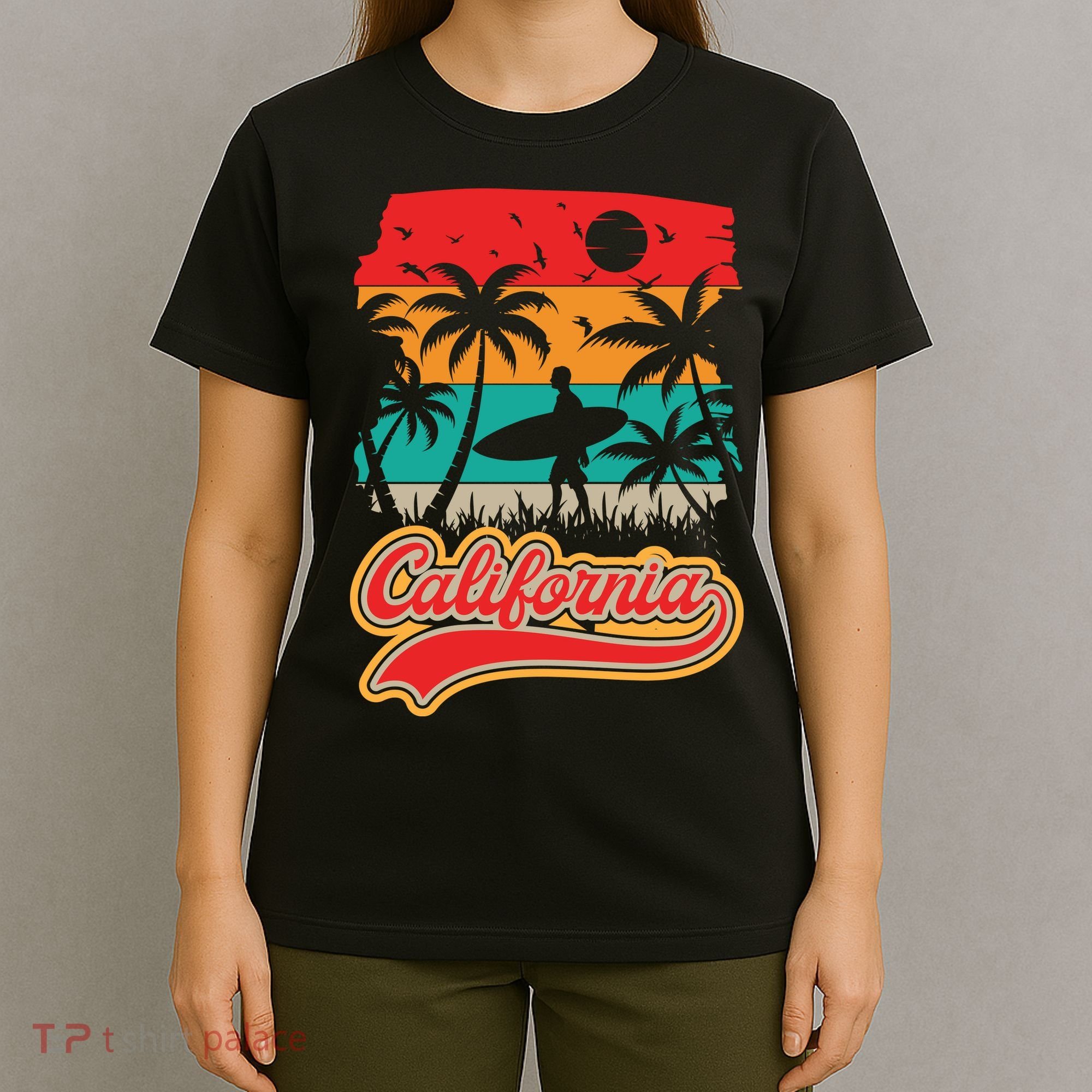 California Retro Vintage Print T-Shirt