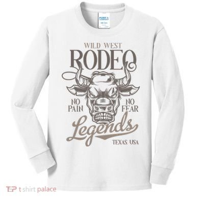 Cowboy Rodeo Wild West Texas Kids Long Sleeve Shirt