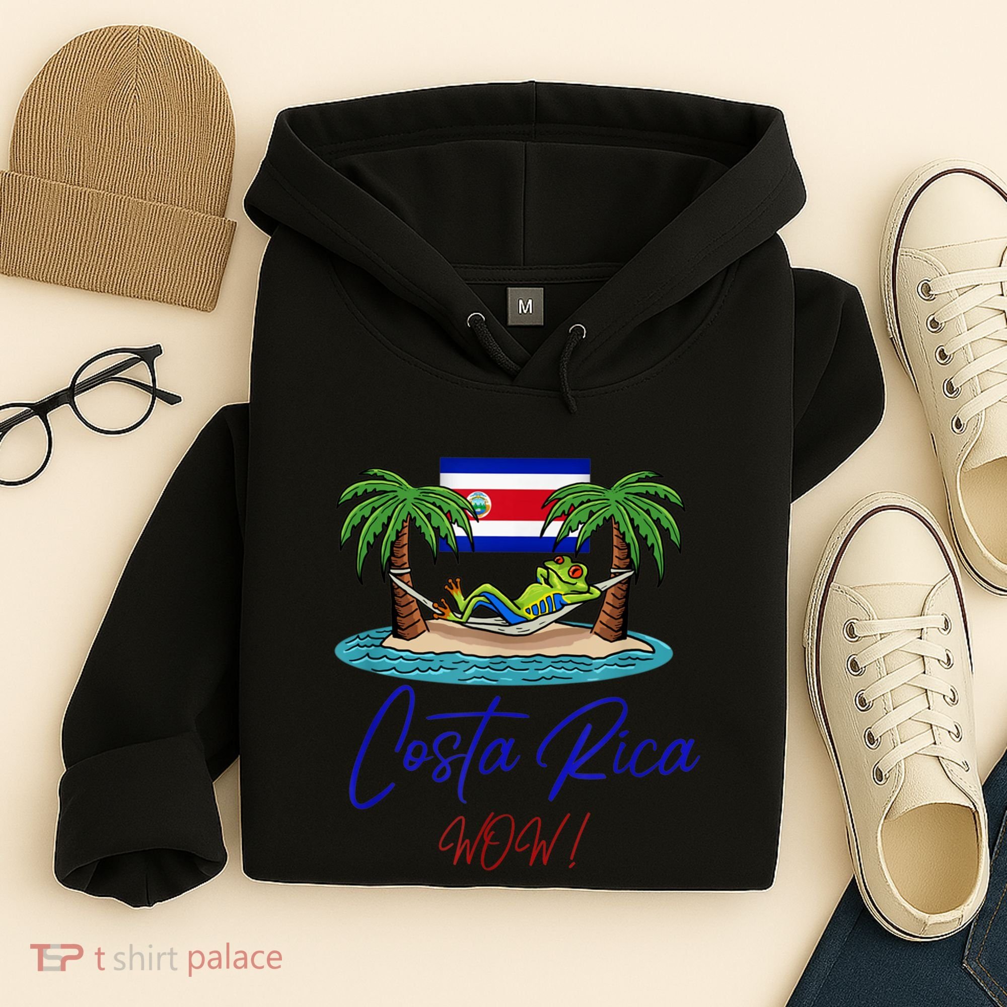 Costa Rica Wow Costa Rican Flag Hoodie