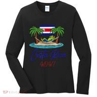 Costa Rica Wow Costa Rican Flag Women's Long Sleeve Shirt thumb 0