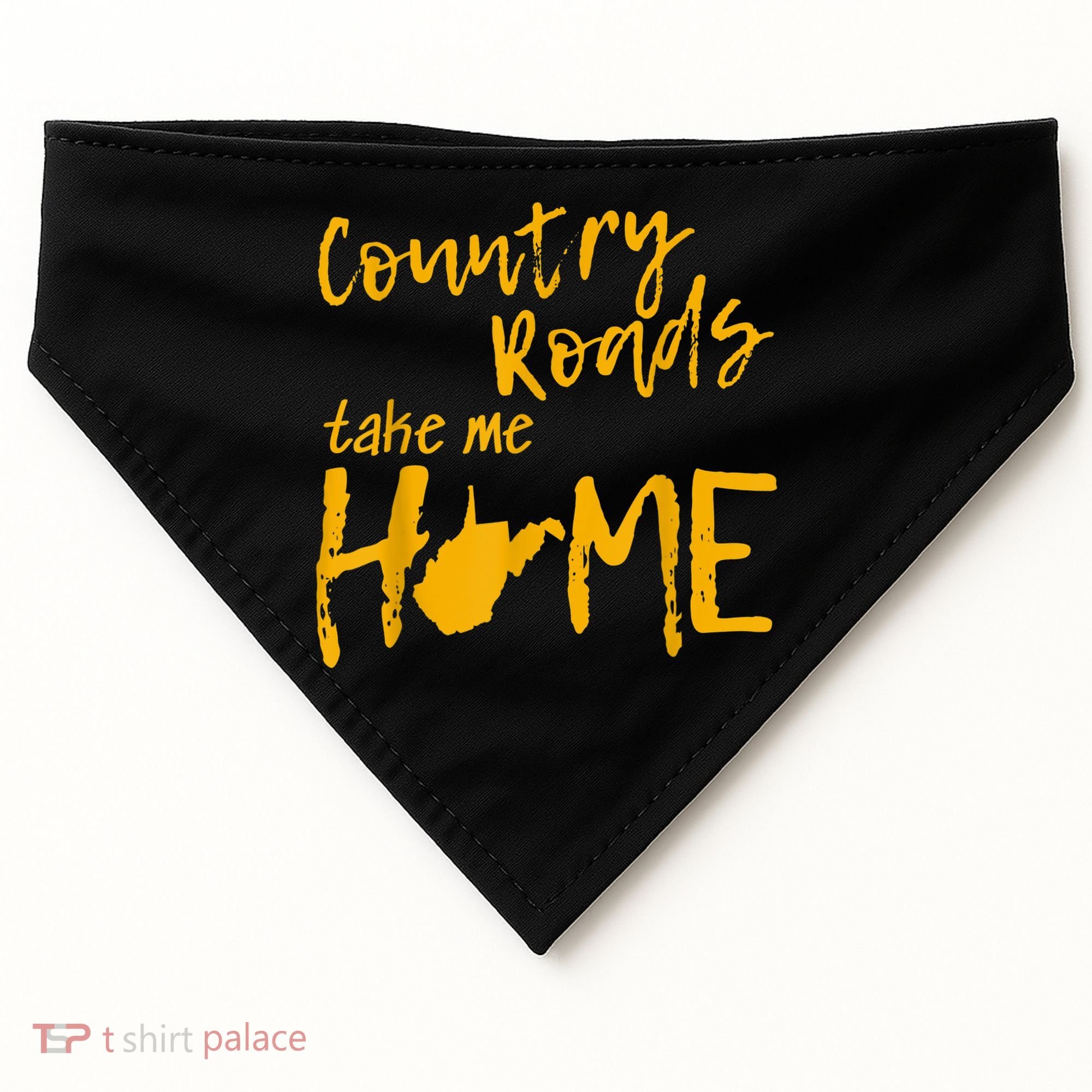 Country Roads West Virginia Map Take Me Home WV 304 USA-Made Doggie Bandana