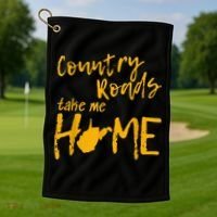 Country Roads West Virginia Map Take Me Home WV 304 Golf Towel thumb 1
