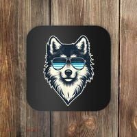 Cool Retro Wolf In Sunglasses 70s 80s 90s Novelty Funny Wolf Coaster thumb 0