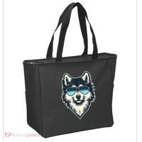 Cool Retro Wolf In Sunglasses 70s 80s 90s Novelty Funny Wolf Tote Bag thumb 2