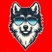 Cool Retro Wolf In Sunglasses 70s 80s 90s Novelty Funny Wolf Santa Hat thumb 1